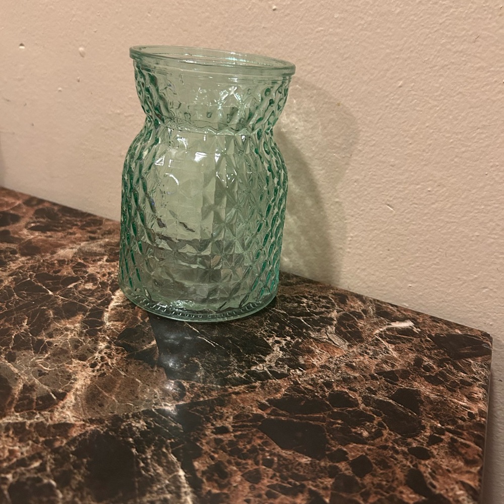 Green Diamond Pattern Vase, Flower Knob Vase Bouquet Vases Small Glass